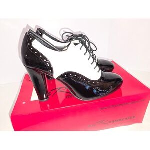Ros Hommerson Red Urban Black White Spectator Oxford Heels size 7.5M
358